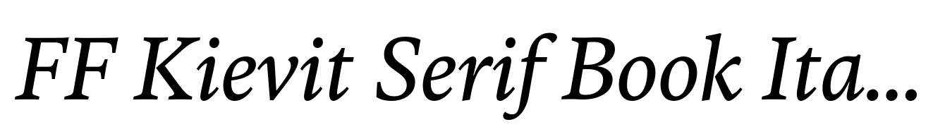 FF Kievit Serif Book Italic